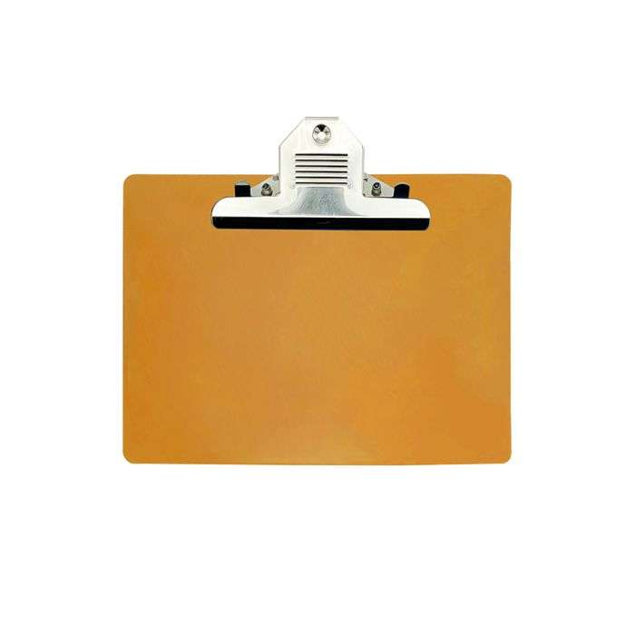 Wykrywalna podkładka plastikowa - z dużym klipsem Detectamet I030 pozioma a5 pomarańczowa