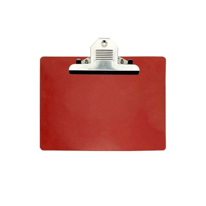Wykrywalna podkładka plastikowa - z dużym klipsem Detectamet I030 pozioma a5  czerwona