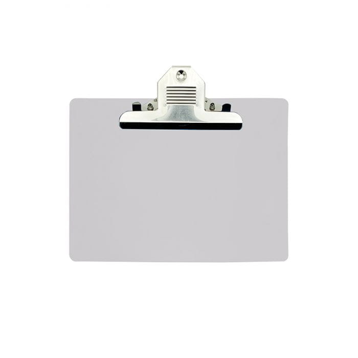 Wykrywalna podkładka plastikowa - z dużym klipsem Detectamet I030 pozioma a5 biała