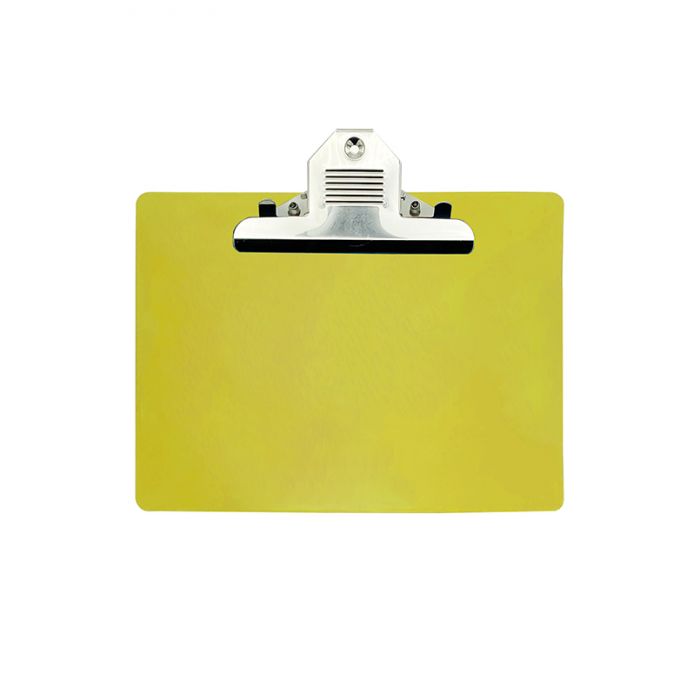 Wykrywalna podkładka plastikowa - z dużym klipsem Detectamet I030 pozioma a5 żółta