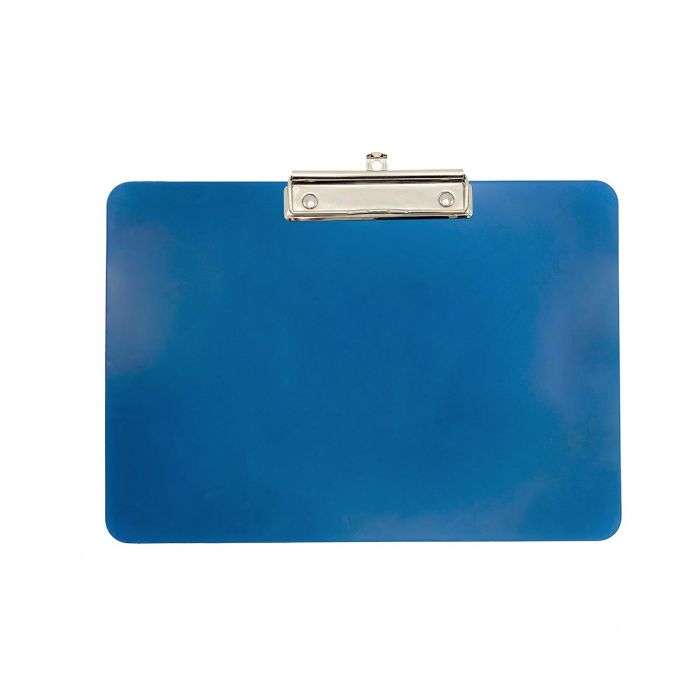 Wykrywalna podkładka plastikowa - z małym klipsem Detectamet I029 a4 pozioma niebieska