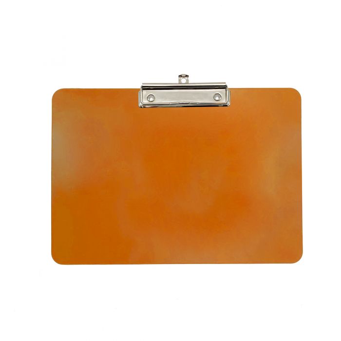 Wykrywalna podkładka plastikowa - z małym klipsem Detectamet I029 a4 pozioma pomarańczowa