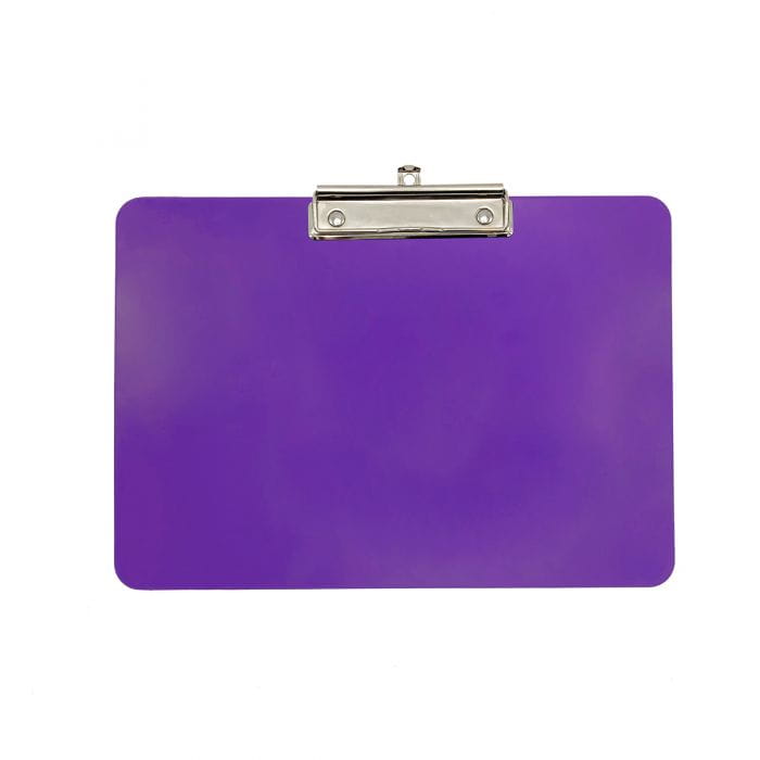 Wykrywalna podkładka plastikowa - z małym klipsem Detectamet I029 a4 pozioma fioletowa