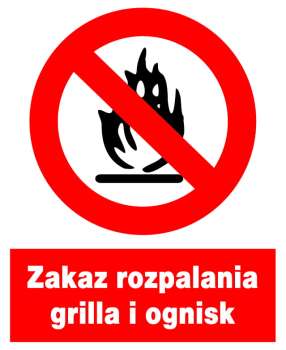 Znak z PCV Zakaz rozpalania grilla i ognisk ZZO-5