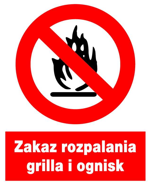 Znak z PCV Zakaz rozpalania grilla i ognisk ZZO-5