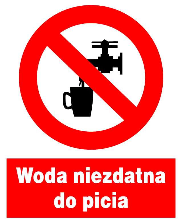 Znak z PCV Woda niezdatna do picia ZZO-7