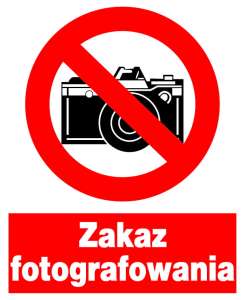 Znak z PCV Zakaz fotografowania ZZO-11