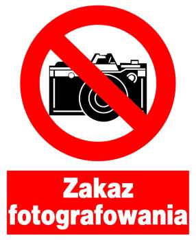 Znak z PCV Zakaz fotografowania ZZO-11