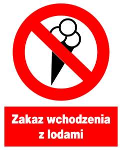 Znak z PCV Zakaz wchodzenia z lodami ZZO-17