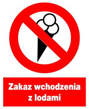 Znak z PCV Zakaz wchodzenia z lodami ZZO-17