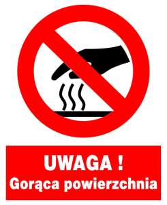 Znak z PCV UWAGA! Gorąca powierzchnia ZZO-19