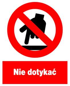Znak z PCV Nie dotykać ZZO-20