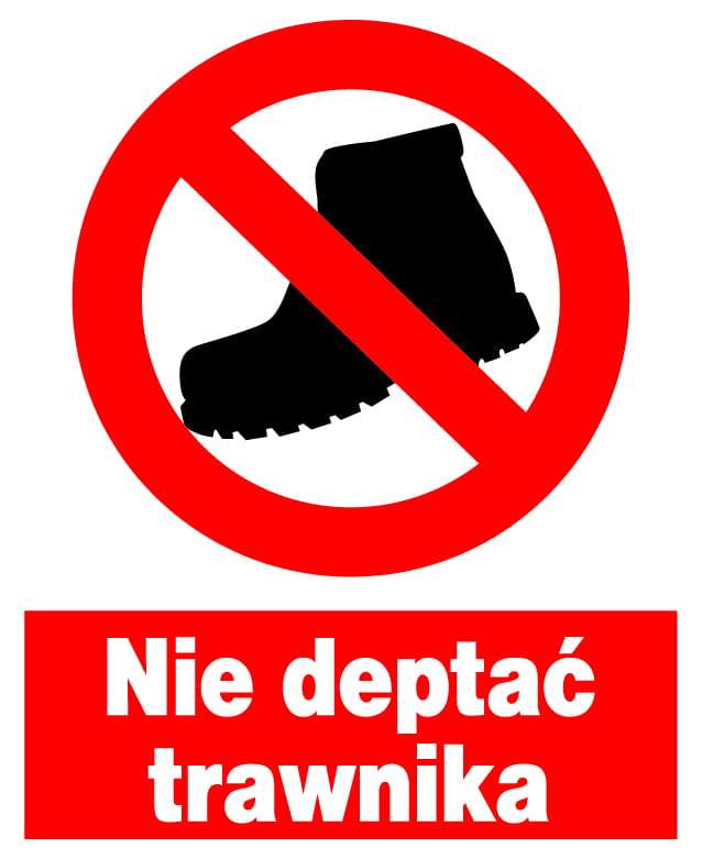 Znak z PCV Nie deptać trawnika ZZO-26