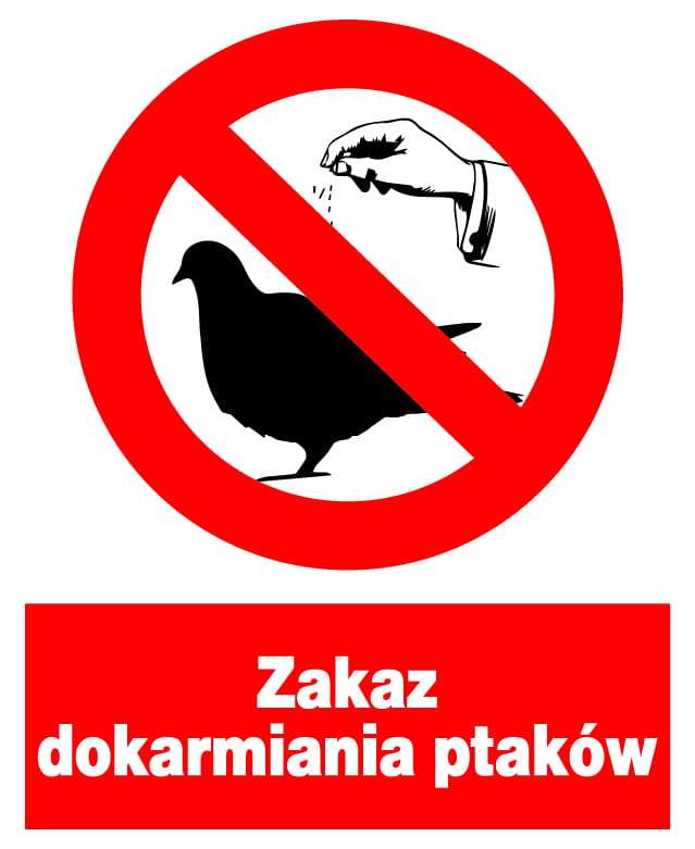 Znak z PCV Zakaz dokarmiania ptaków ZZO-27