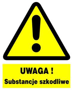 Znak z PCV Uwaga! Substancje szkodliwe  ZOO-3