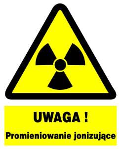 Znak z PCV Uwaga! Materiały jonizujące ZOO-8