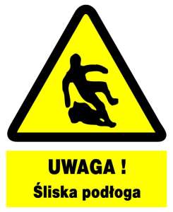 Znak z PCV Uwaga! Śliska podłoga ZOO-12