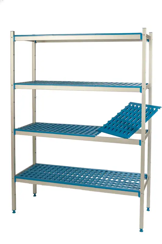 Regał systemowy aluminiowy wolnostojący 3-półkowy, 670x400x1750 mm