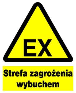 Znak z PCV Strefa zagrożenia wybuchem ZOO-18