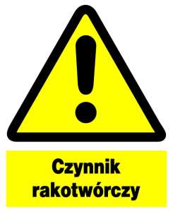 Znak z PCV Czynnik rakotwórczy ZOO-19