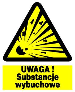 Znak z PCV Uwaga! Substancje wybuchowe ZOO-22