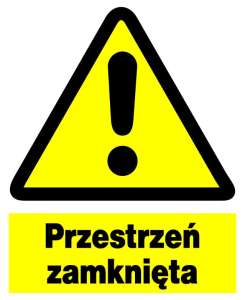 Znak z PCV Przestrzeń zamknięta ZOO-38