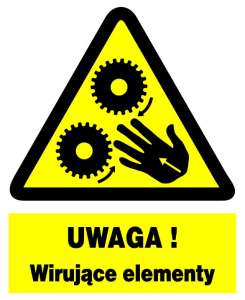 Znak z PCV Uwaga! Wirujące elementy  ZOO-40
