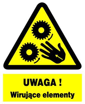 Znak z PCV Uwaga! Wirujące elementy  ZOO-40