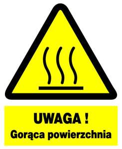 Znak z PCV Uwaga! Gorąca powierzchnia ZOO-43