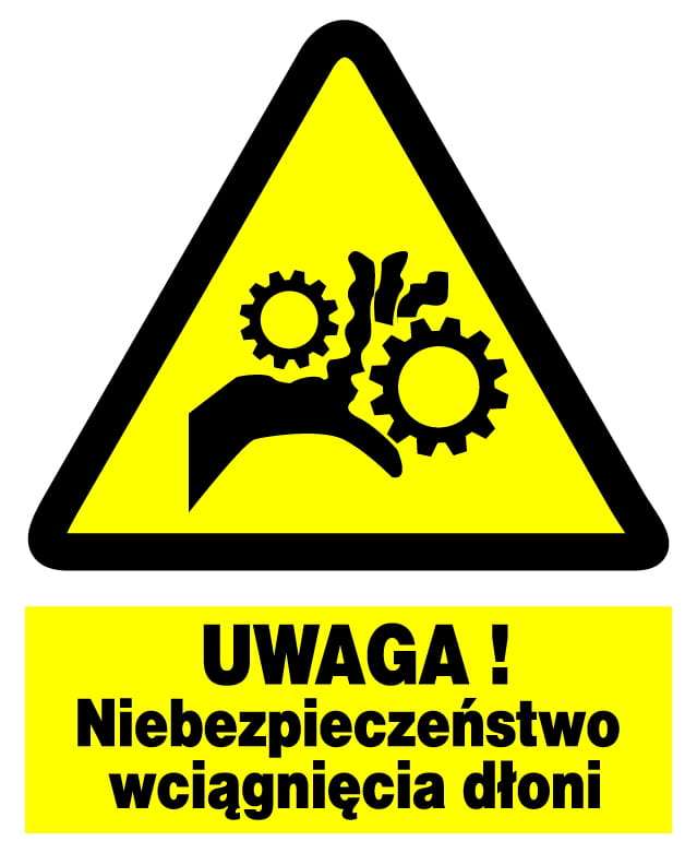 Uwaga! Niebezpieczeństwa wciągnięcia dłoni ZOO-48