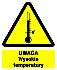 Znak z PCV Uwaga! Wysokie temperatury  ZOO-50