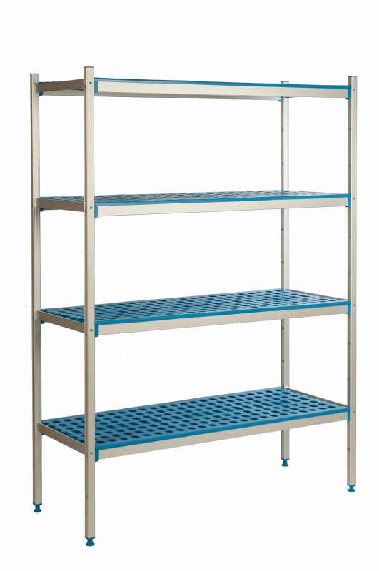 Regał systemowy aluminiowy wolnostojący 3-półkowy, 870x500x1750 mm