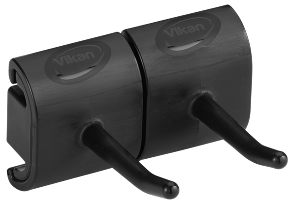 Wieszak podwójny ścienny Hi-Flex. czarny | VIKAN 10149