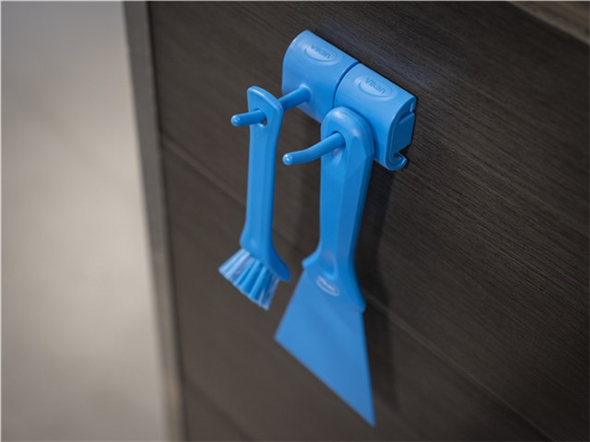 Wieszak podwójny ścienny Hi-Flex, czerwony | VIKAN 10144