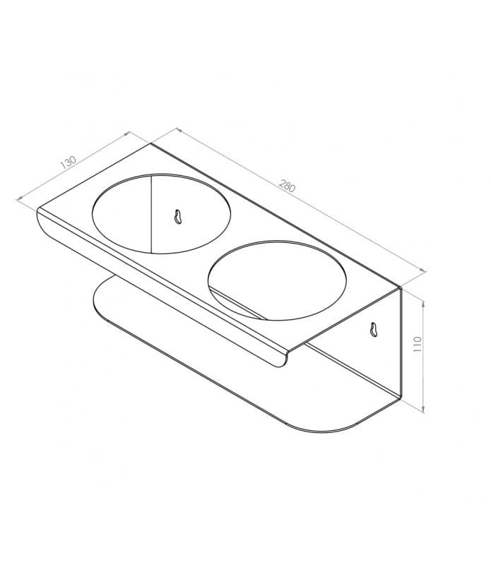 Uchwyt ze stali nierdzewnej na butelkę podwójny ⌀110 mm P2975