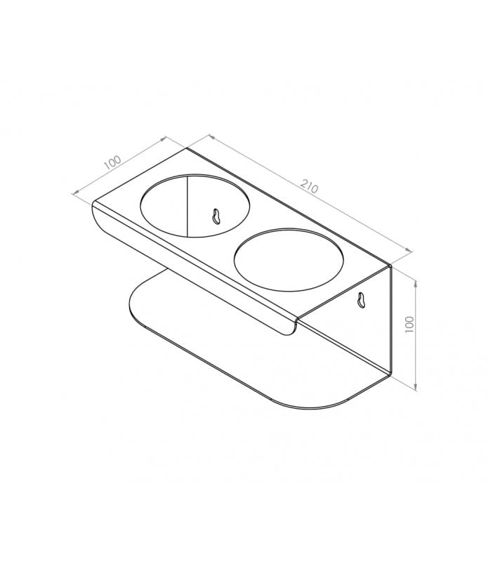 Uchwyt ze stali nierdzewnej na butelkę podwójny ⌀80 mm P2974