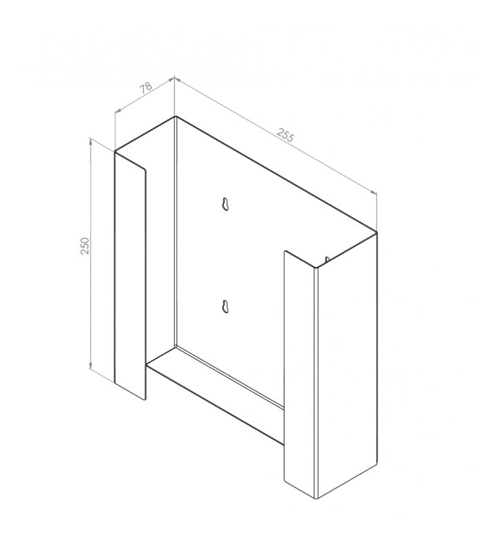 Nierdzewny dyspenser rękawic Blacha 1 mm, 2 opak. rękawic 250x250x80 mm P2012