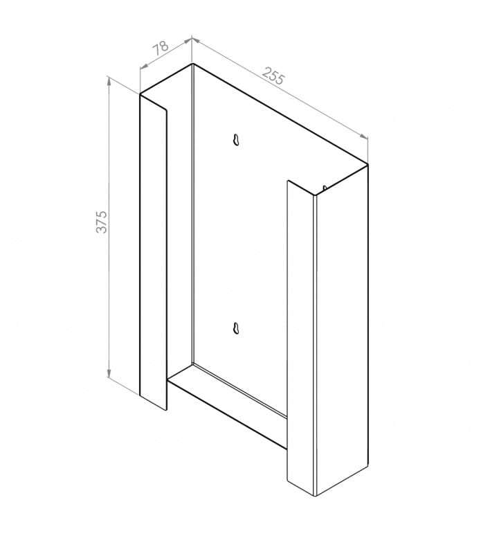 Nierdzewny dyspenser rękawic Blacha 1 mm, 3 opak. rękawic 250x375x80 mm P2013