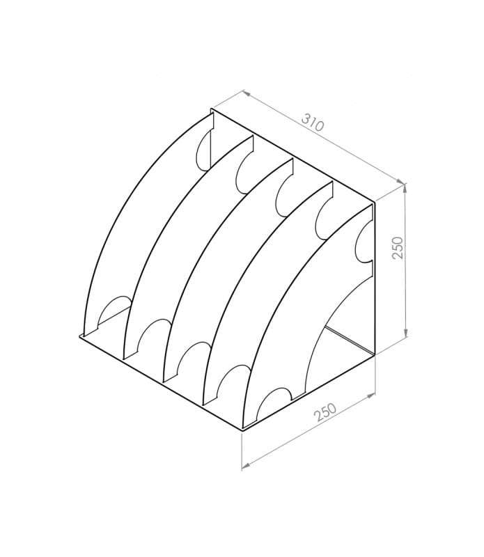 Organizer ze stali nierdzewnej na dokumenty półka 4xA4 P2394