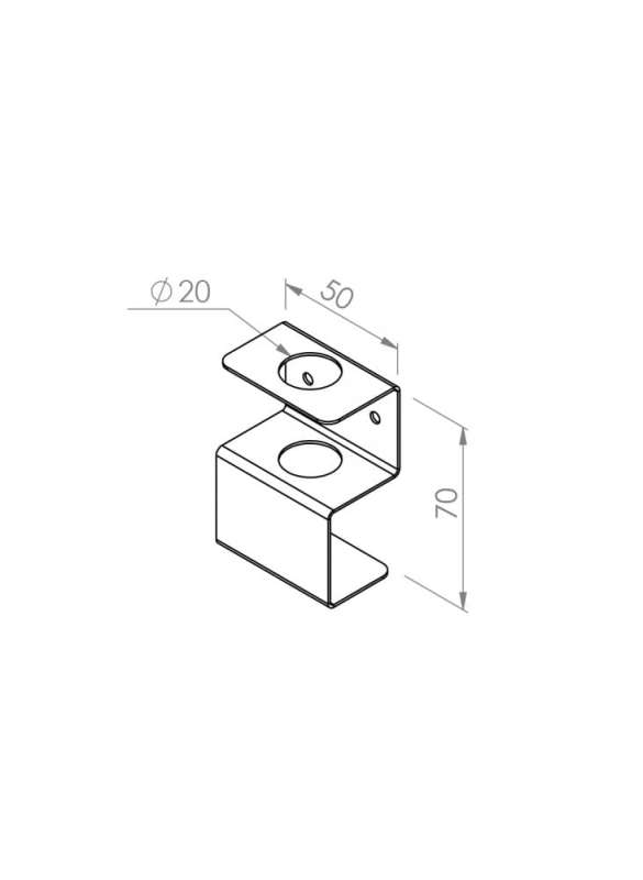 Uchwyt ze stali nierdzewnej na długopisy - markery - pojedynczy 50 mm P0071