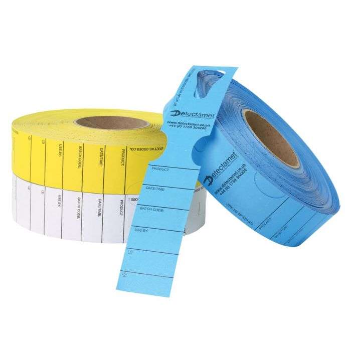 Wykrywalne Etykiety papierowe z nadrukiem 48x279 mm- 500 sztuk - Detectamet I0140