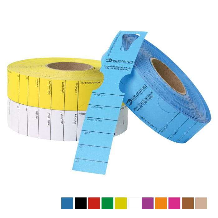 Wykrywalne Etykiety papierowe z nadrukiem 48x279 mm- 500 sztuk - Detectamet I0140