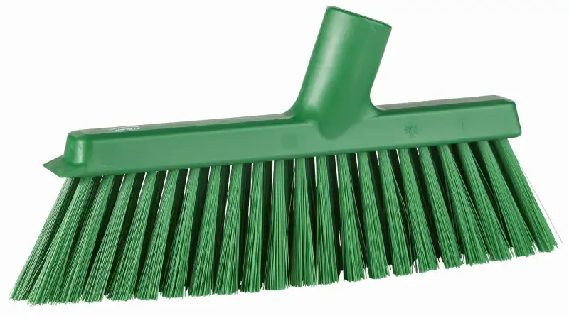 Miotła kątowa, miotła z ukośnym włosiem, twardość średnia, szerokość 250 mm, zielona, VIKAN 31032