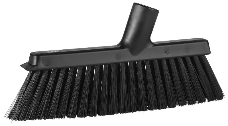 Miotła kątowa, miotła z ukośnym włosiem, twardość średnia, szerokość 250 mm, czarna, VIKAN 31039