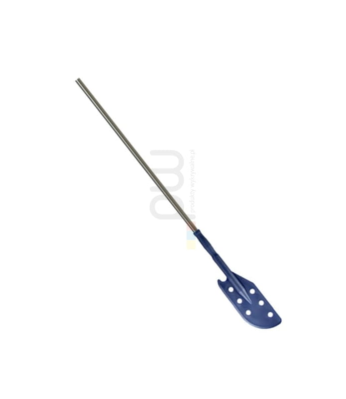 Wykrywalne wiosło z otworami na kiju ze stali nierdzewnej 125x290x1760mm P2741 niebieskie