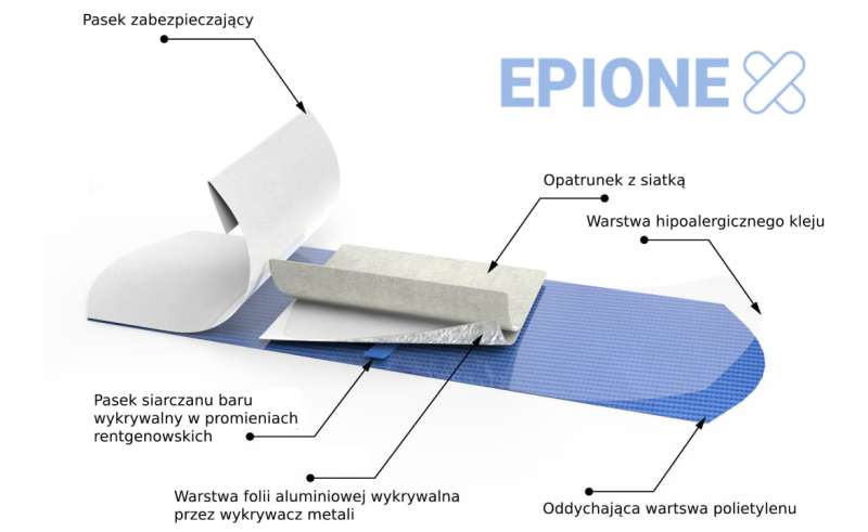 Plastry wykrywalne przez rentgen X-ray 72 x 19 mm - 100 szt. I0157