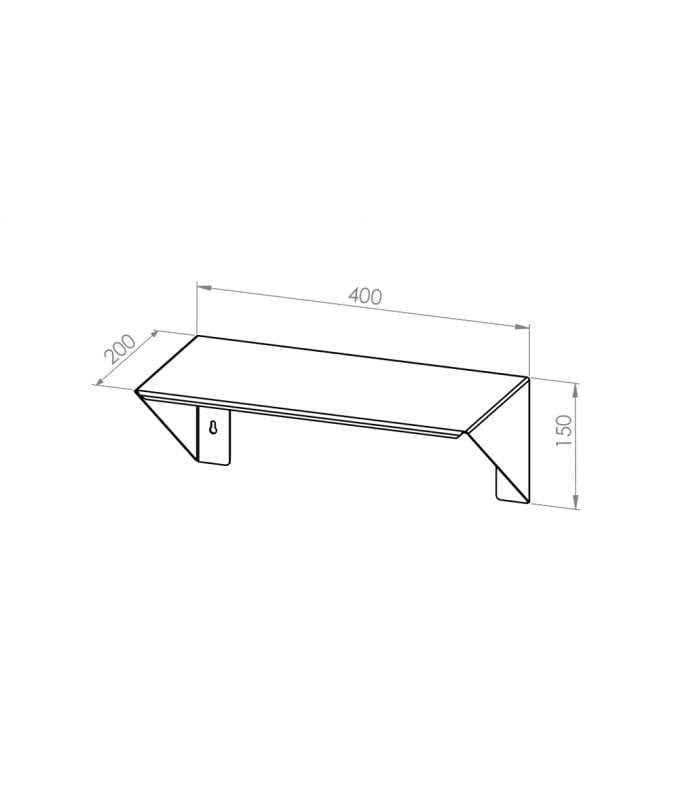 Półka ze stali nierdzewnej 400x200 mm P2022