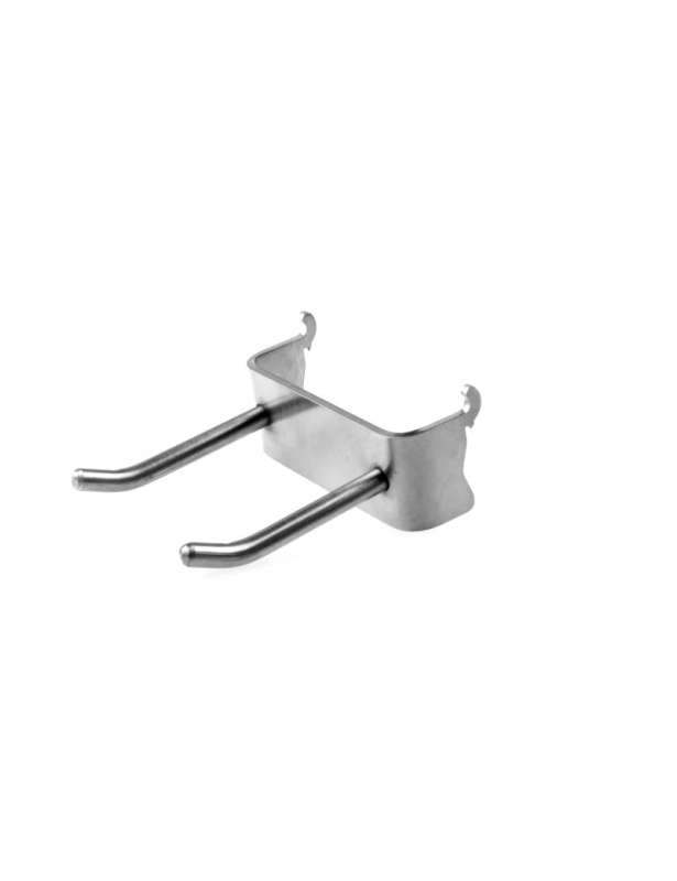 Podwójny wieszak ze stali nierdzewnej do tablicy perforowanej P8009