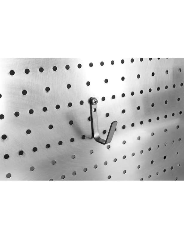 Pojedynczy wieszak - MINI ze stali nierdzewnej do tablicy perforowanej P2002