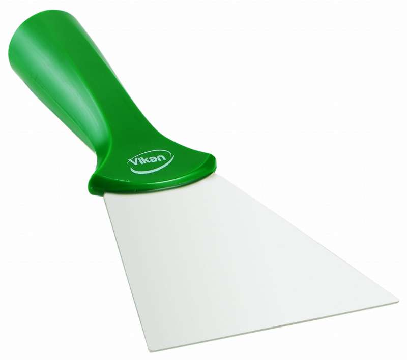 Skrobak ze stali nierdzewnej z otworem, 100 mm, zielony VIKAN 40112